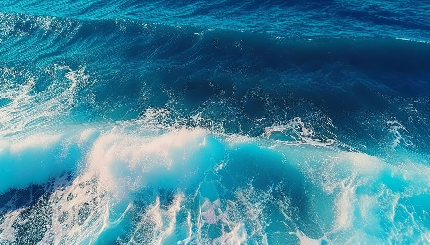 Ocean waves with white foam.