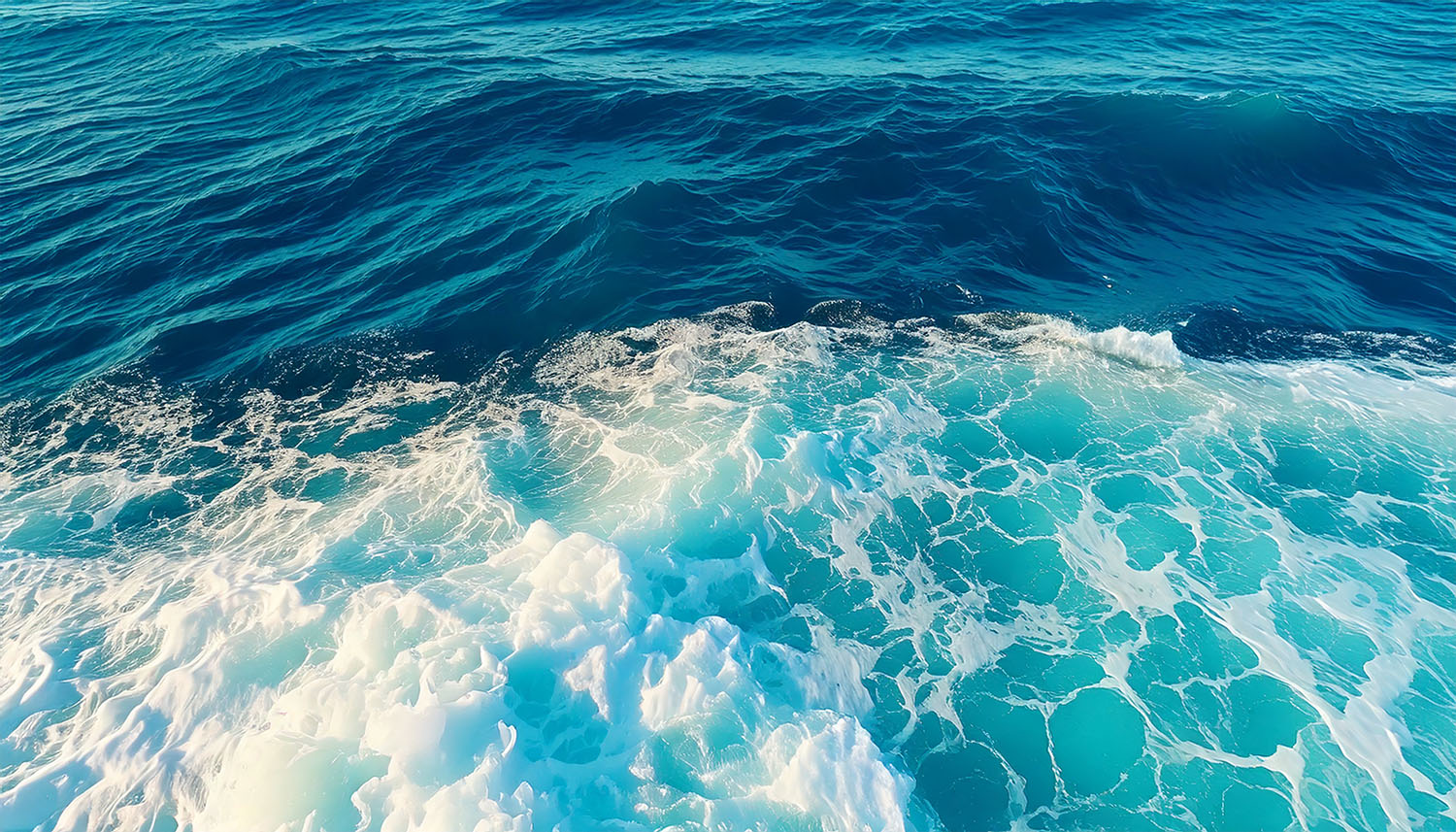 Ocean waves with white foam.