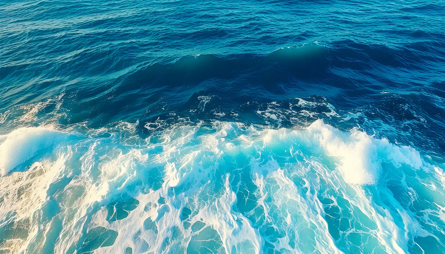 Ocean waves with white foam.