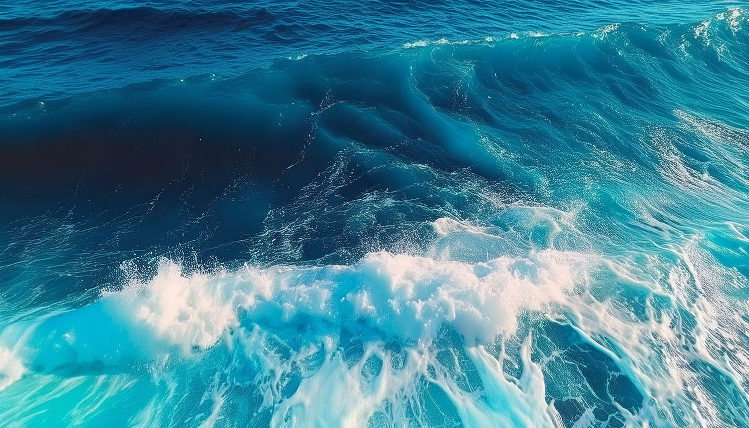 Ocean waves with white foam.